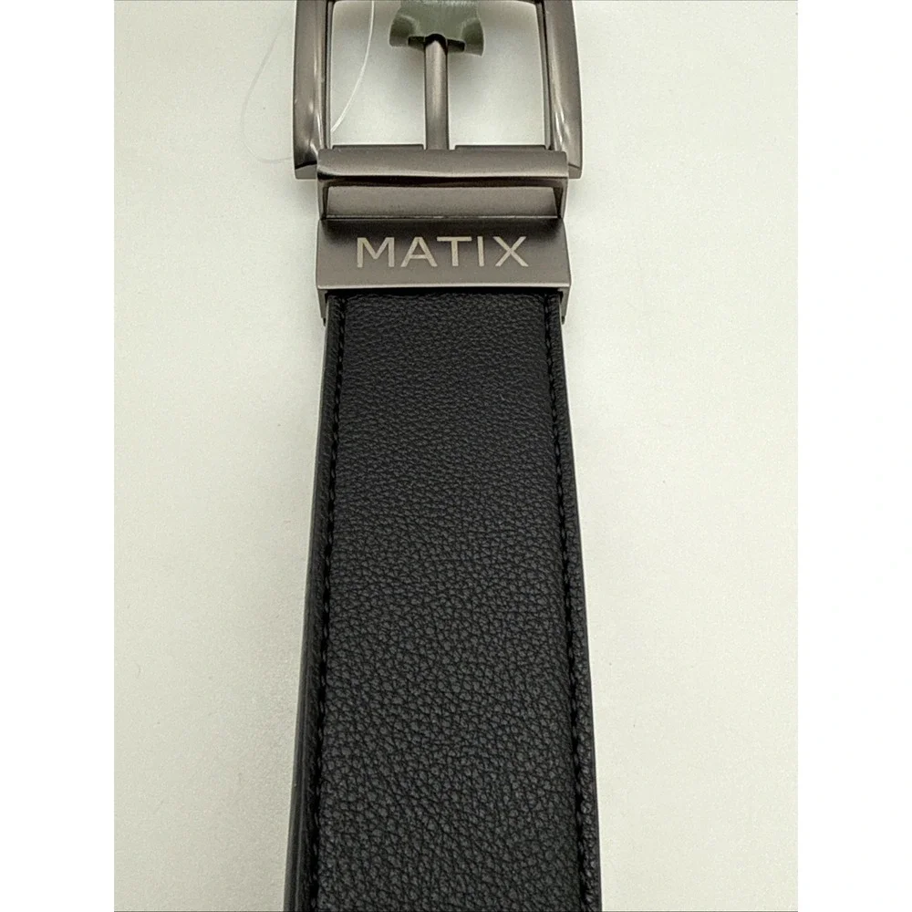 Matix Faux Leather Belt Men's Adult Size 38 Double Sided Black & Cognac New
